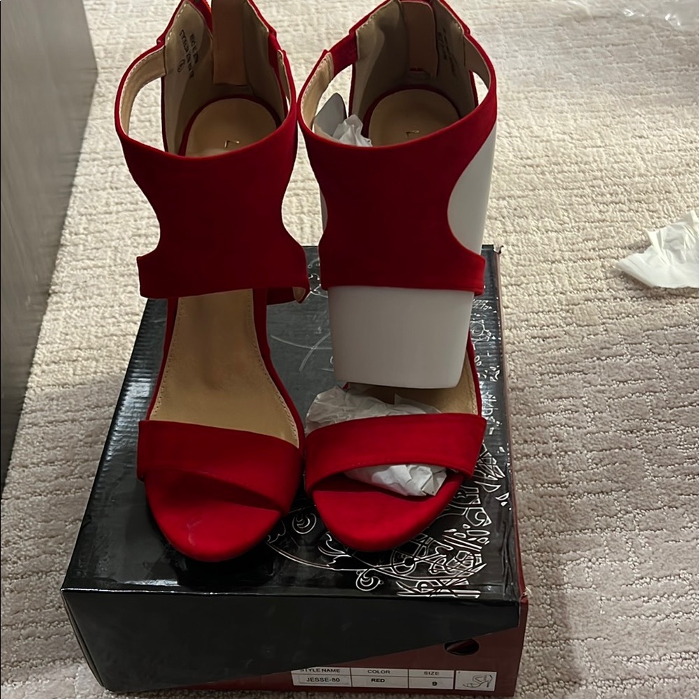 Stylish Red and White Women's Heels